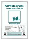 Aurora Aluminium Photo Frame 29 7x42cm A3 set of 2 Silver Front | Yourdecoration.com
