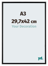 Aurora Aluminium Photo Frame 29-7x42cm Black Matt Front Size | Yourdecoration.com