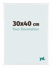 Aurora Aluminium Photo Frame 30x40cm White High Gloss Front Size | Yourdecoration.com