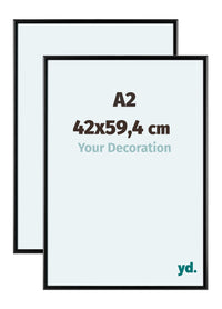 Aurora Aluminium Photo Frame 42x59-4cm A2 Set Van 2 Black Matt Front Size | Yourdecoration.com