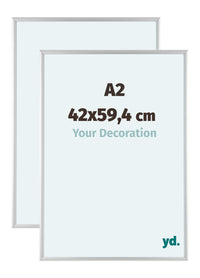 Aurora Aluminium Photo Frame 42x59-4cm A2 Set Van 2 Silver Matt Front Size | Yourdecoration.com