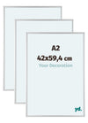 Aurora Aluminium Photo Frame 42x59-4cm A2 Set Van 3 Silver Matt Front Size | Yourdecoration.com