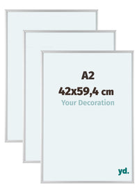 Aurora Aluminium Photo Frame 42x59-4cm A2 Set Van 3 Silver Matt Front Size | Yourdecoration.com
