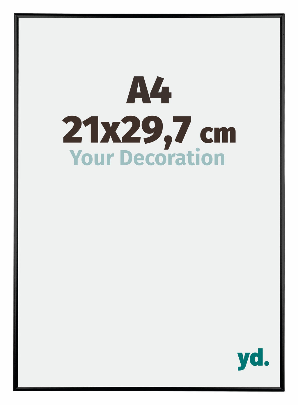 Austin Aluminium Photo Frame 21x29 7cm A4 Black High Gloss Front Size | Yourdecoration.com