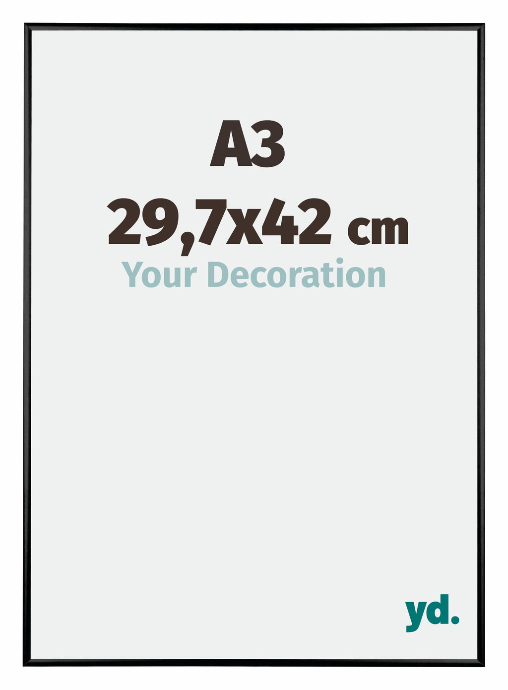 Austin Aluminium Photo Frame 29 7x42cm A3 Black High Gloss Front Size | Yourdecoration.com