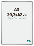 Austin Aluminium Photo Frame 29 7x42cm A3 Black High Gloss Front Size | Yourdecoration.com