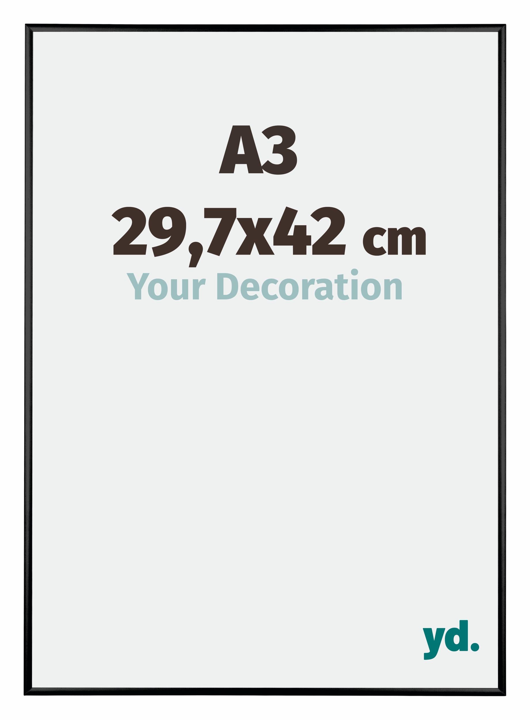 Austin Aluminium Photo Frame 29 7x42cm A3 Black High Gloss Front Size | Yourdecoration.com