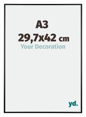 Austin Aluminium Photo Frame 29 7x42cm A3 Black High Gloss Front Size | Yourdecoration.com