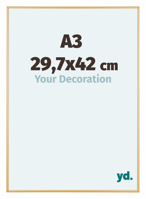 Austin Aluminium Photo Frame 29 7x42cm A3 Gold Vintage Front Size | Yourdecoration.com