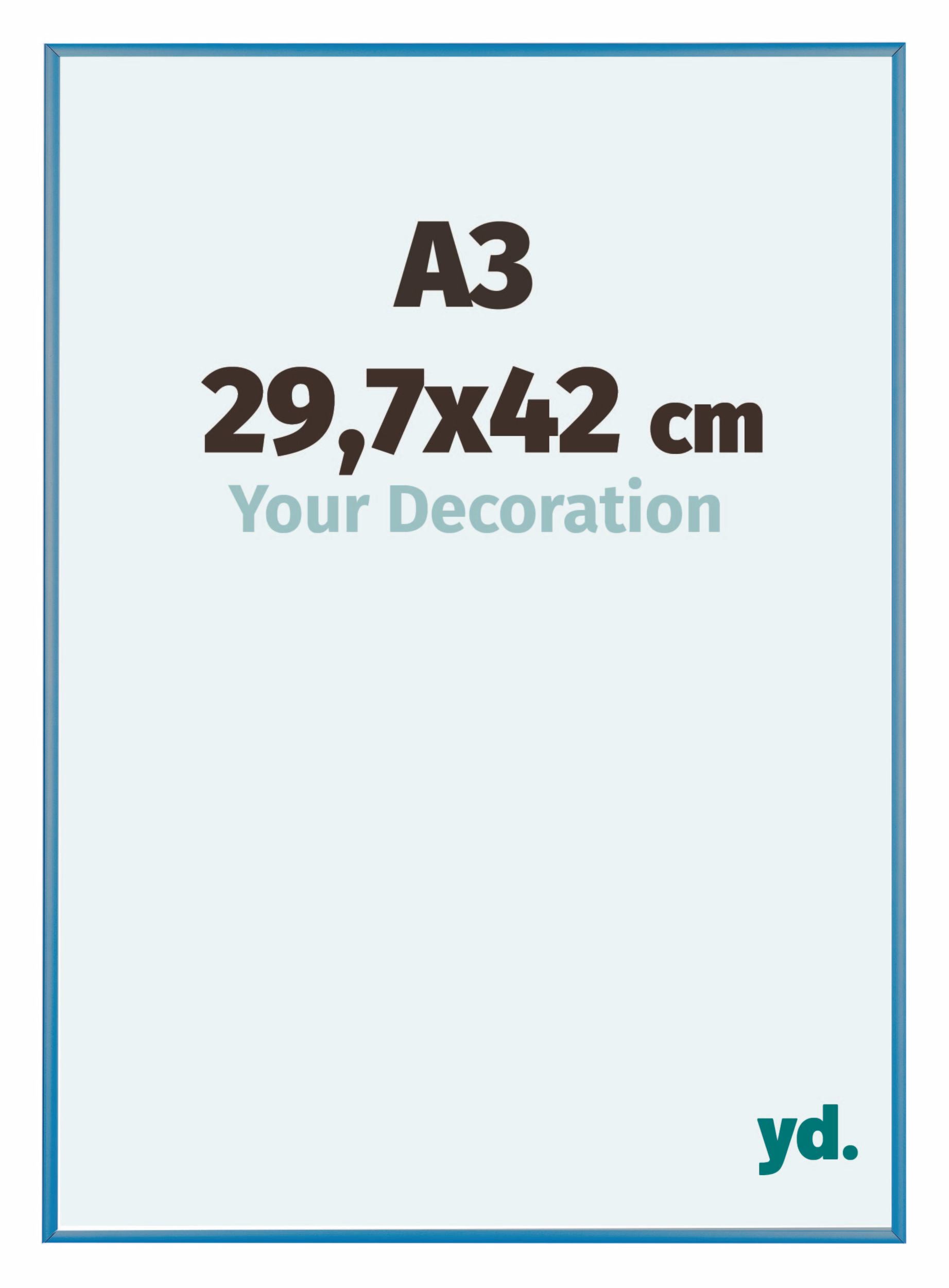 Austin Aluminium Photo Frame 29 7x42cm A3 Steel Blue Front Size | Yourdecoration.com