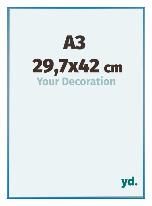 Austin Aluminium Photo Frame 29 7x42cm A3 Steel Blue Front Size | Yourdecoration.com