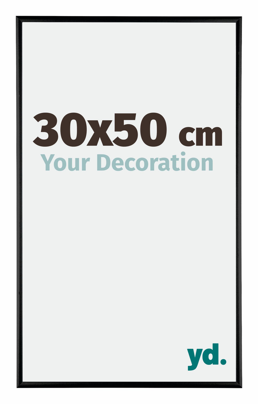 Austin Aluminium Photo Frame 30x50cm Black High Gloss Front Size | Yourdecoration.com