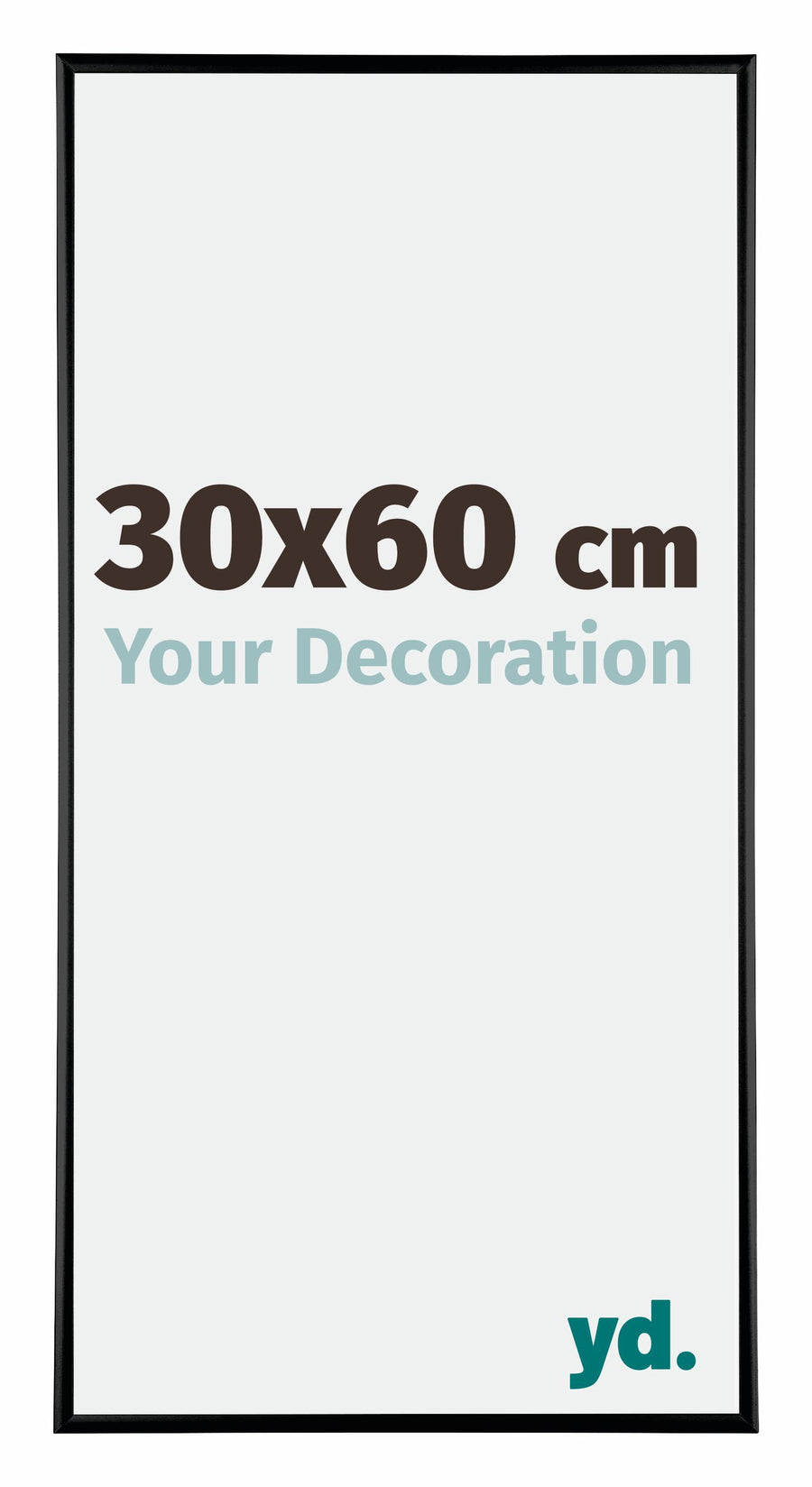 Austin Aluminium Photo Frame 30x60cm Black High Gloss Front Size | Yourdecoration.com