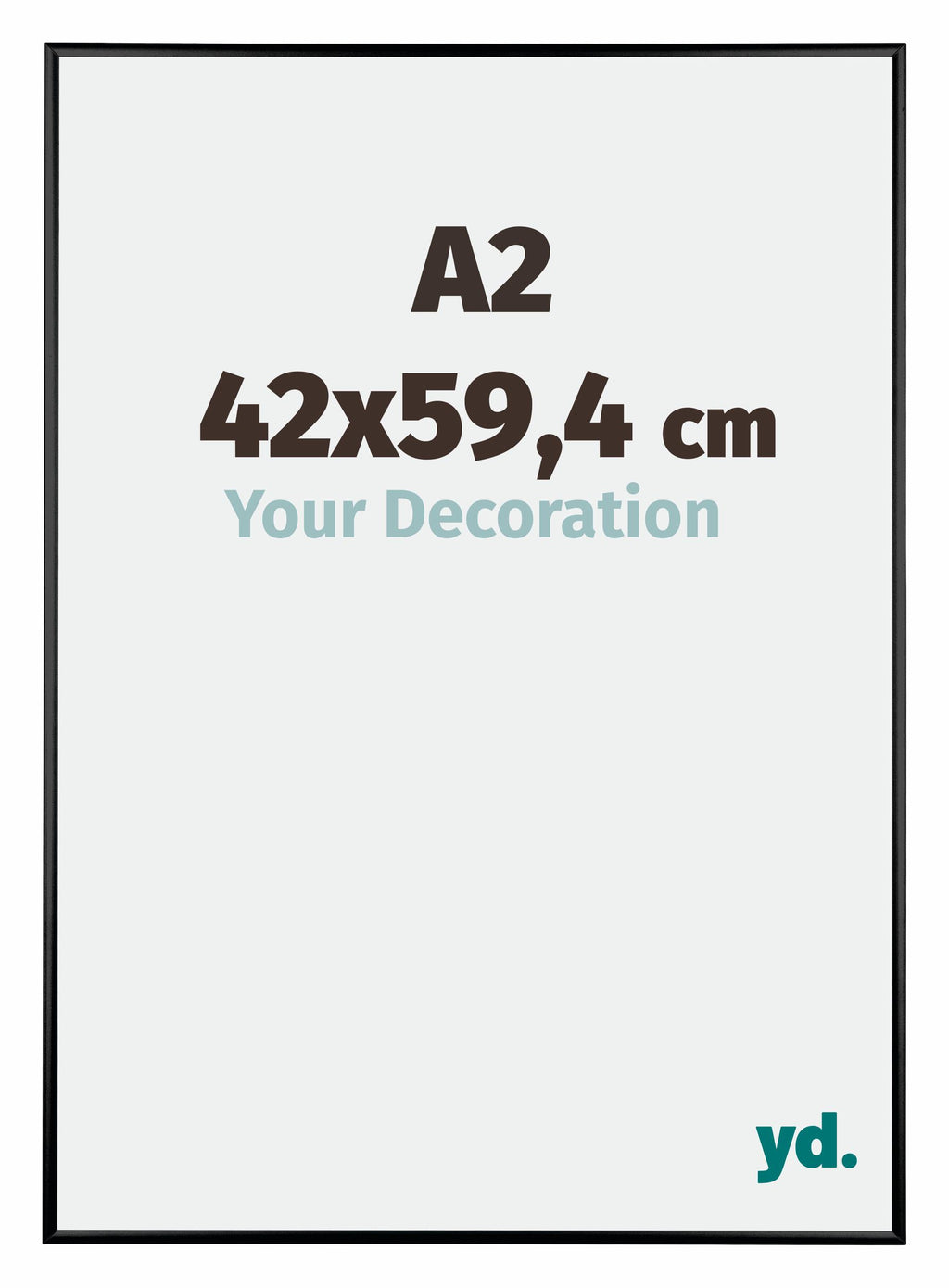 Austin Aluminium Photo Frame 42x59 4cm A2 Black High Gloss Front Size | Yourdecoration.com