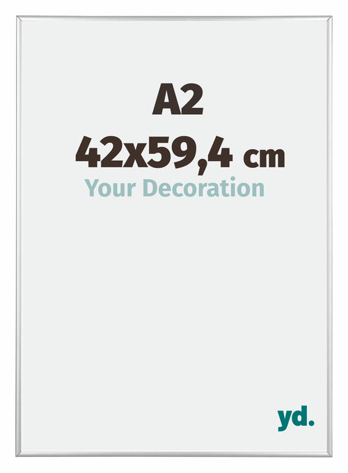 Austin Aluminium Photo Frame 42x59 4cm A2 Silver High Gloss Front Size | Yourdecoration.com