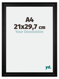 Birmingham Wooden Photo Frame 21x29 7cm A4 Black Front Size | Yourdecoration.com
