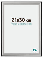 Birmingham Wooden Photo Frame 21x30cm Black Silver gepolijst Size | Yourdecoration.com