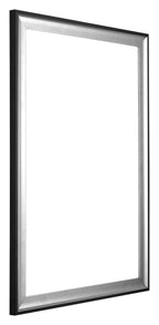 Birmingham Wooden Photo Frame 25x35cm Black Silver Gepolijst Front Oblique | Yourdecoration.com