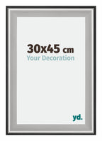 Birmingham Wooden Photo Frame 30x45cm Black Silver gepolijst Size | Yourdecoration.com