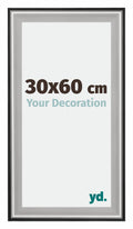Birmingham Wooden Photo Frame 30x60cm Black Silver Gepolijst Size | Yourdecoration.com