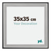 Birmingham Wooden Photo Frame 35x35cm Black Silver gepolijst Size | Yourdecoration.com