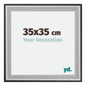 Birmingham Wooden Photo Frame 35x35cm Black Silver gepolijst Size | Yourdecoration.com