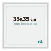 Birmingham Wooden Photo Frame 35x35cm White Front Size | Yourdecoration.com