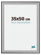 Birmingham Wooden Photo Frame 35x50cm Black Silver gepolijst Size | Yourdecoration.com