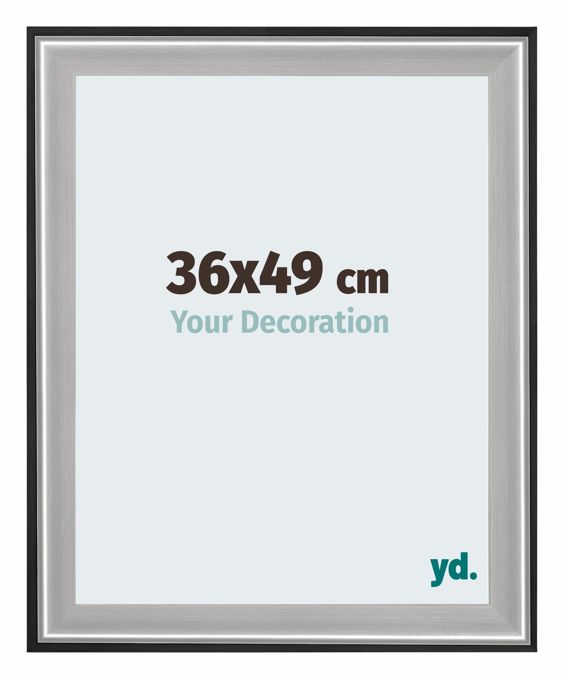 Birmingham Wooden Photo Frame 36x49cm Black Silver Polished Front Size | Yourdecoration.com
