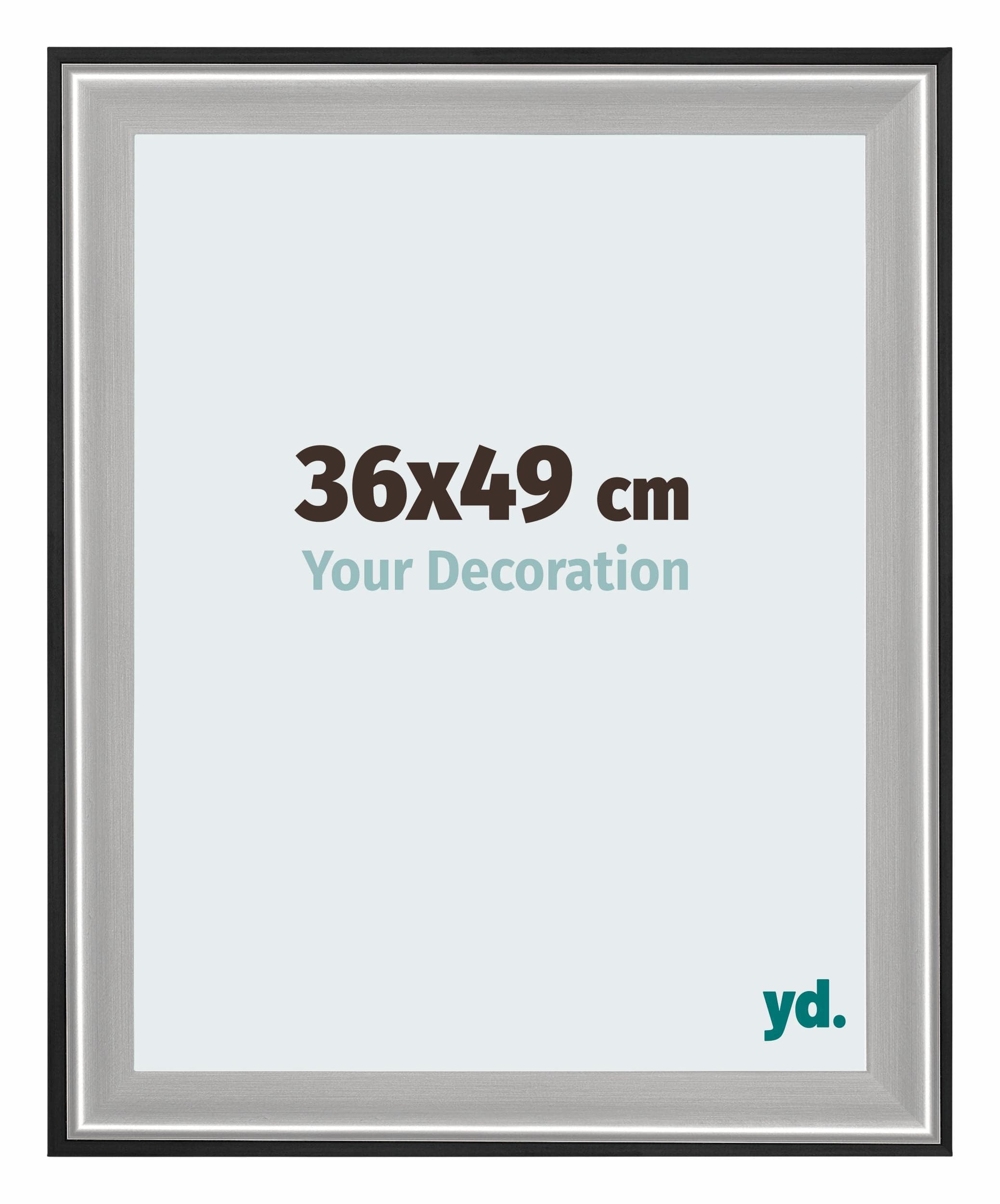 Birmingham Wooden Photo Frame 36x49cm Black Silver Polished Front Size | Yourdecoration.com
