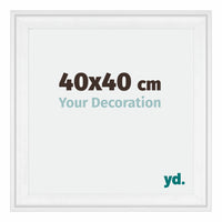 Birmingham Wooden Photo Frame 40x40cm White Front Size | Yourdecoration.com