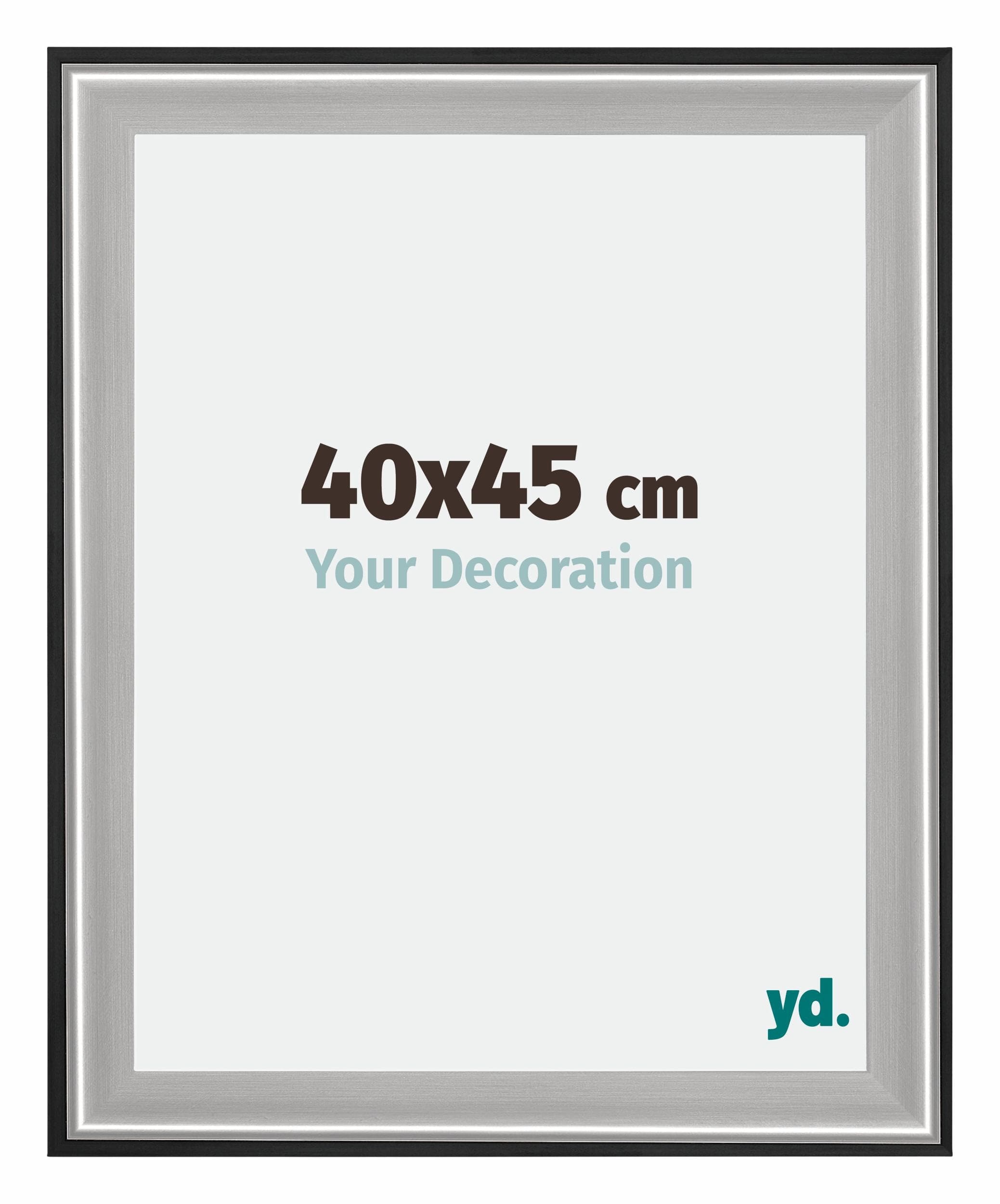 Birmingham Wooden Photo Frame 40x45cm Black Silver gepolijst Size | Yourdecoration.com