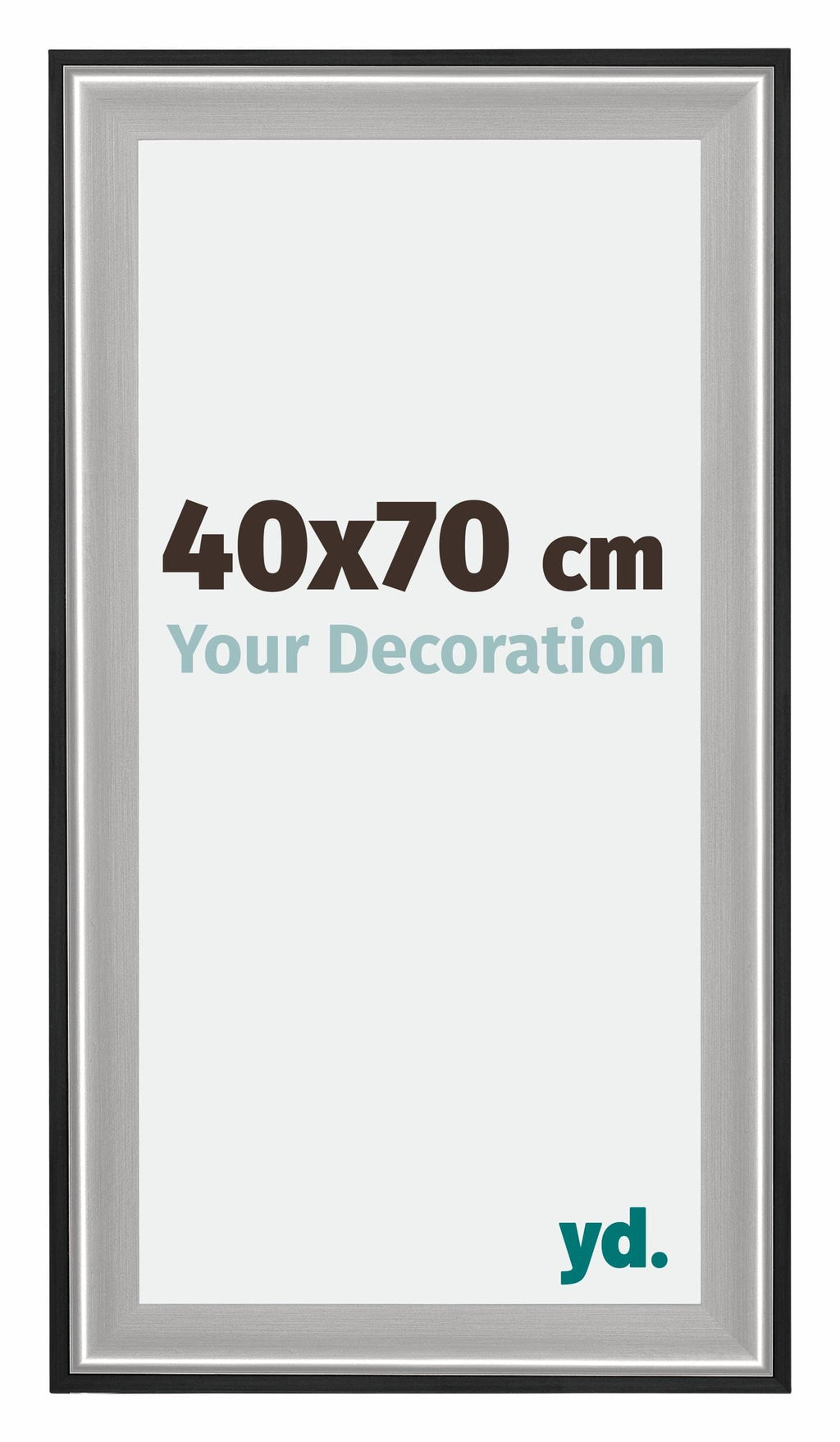 Birmingham Wooden Photo Frame 40x70cm Black Silver Gepolijst Size | Yourdecoration.com