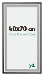 Birmingham Wooden Photo Frame 40x70cm Black Silver Gepolijst Size | Yourdecoration.com