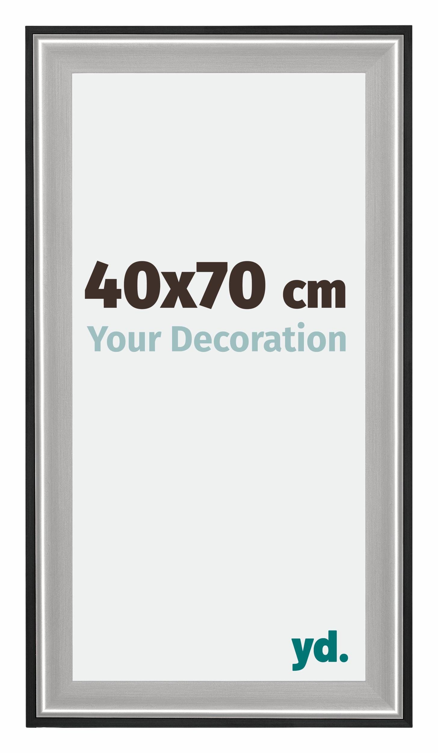 Birmingham Wooden Photo Frame 40x70cm Black Silver Gepolijst Size | Yourdecoration.com