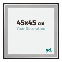 Birmingham Wooden Photo Frame 45x45cm Black Silver gepolijst Size | Yourdecoration.com