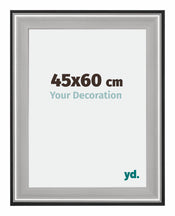 Birmingham Wooden Photo Frame 45x60cm Black Silver gepolijst Size | Yourdecoration.com