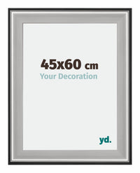Birmingham Wooden Photo Frame 45x60cm Black Silver gepolijst Size | Yourdecoration.com