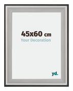 Birmingham Wooden Photo Frame 45x60cm Black Silver gepolijst Size | Yourdecoration.com