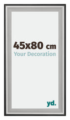 Birmingham Wooden Photo Frame 45x80cm Black Silver Gepolijst Size | Yourdecoration.com