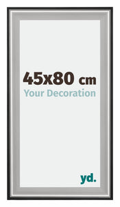 Birmingham Wooden Photo Frame 45x80cm Black Silver Gepolijst Size | Yourdecoration.com