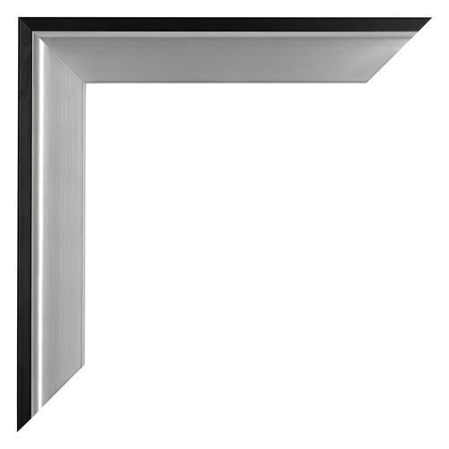 Birmingham Wooden Photo Frame 48x67cm Black Silver Polished Detail Corner | Yourdecoration.com