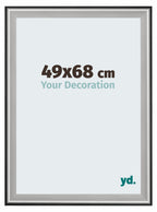 Birmingham Wooden Photo Frame 49x68cm Black Silver Polished Front Size | Yourdecoration.com