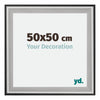 Birmingham Wooden Photo Frame 50x50cm Black Silver gepolijst Size | Yourdecoration.com