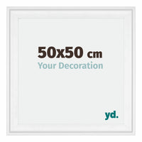 Birmingham Wooden Photo Frame 50x50cm White Front Size | Yourdecoration.com