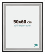 Birmingham Wooden Photo Frame 50x60cm Black Silver gepolijst Size | Yourdecoration.com