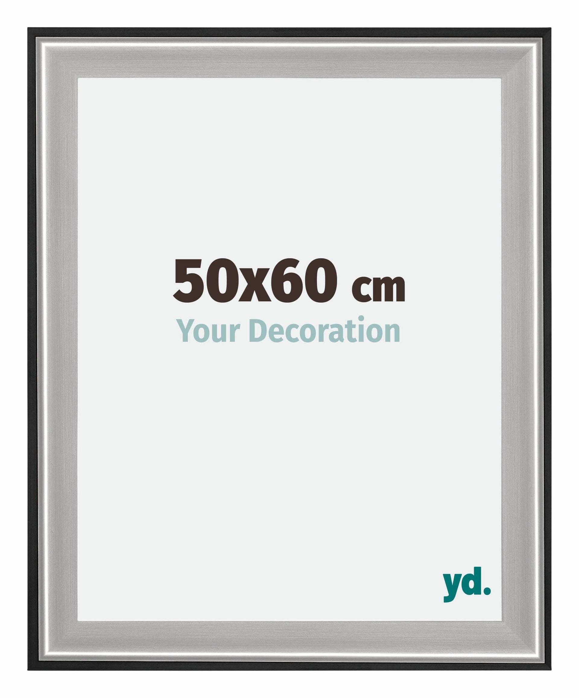 Birmingham Wooden Photo Frame 50x60cm Black Silver gepolijst Size | Yourdecoration.com