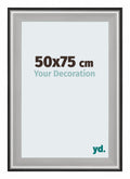 Birmingham Wooden Photo Frame 50x75cm Black Silver Polished Front Size | Yourdecoration.com