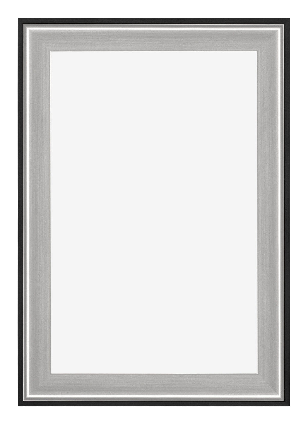 Birmingham Wooden Photo Frame 50x75cm Black Silver Polished Front | Yourdecoration.com