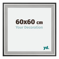 Birmingham Wooden Photo Frame 60x60cm Black Silver gepolijst Size | Yourdecoration.com